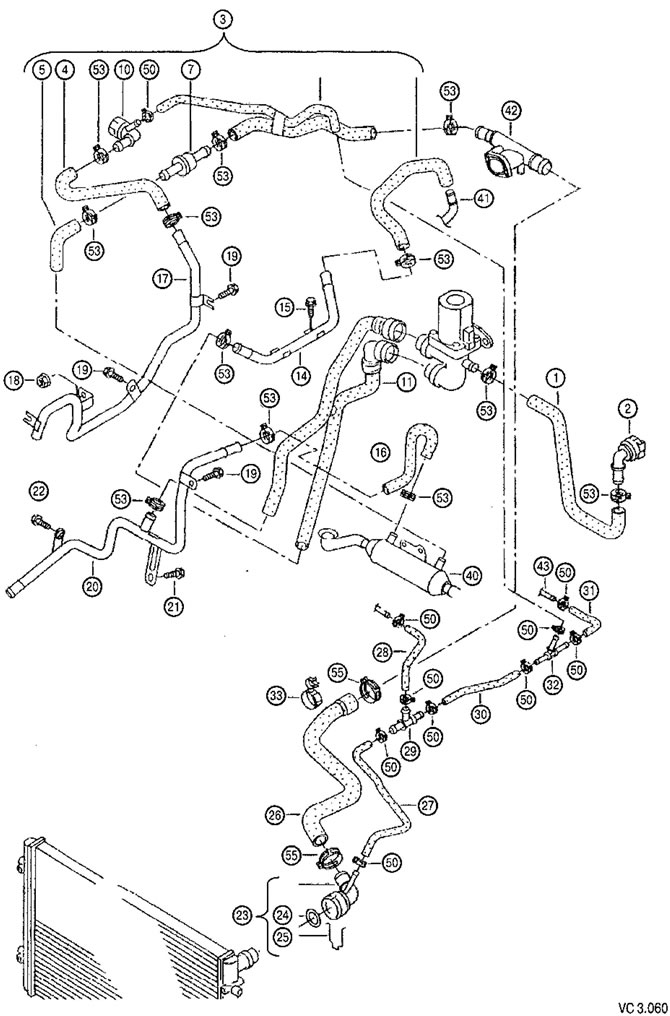 Cooling system for 2.0L BST diesel engines with independent heater
