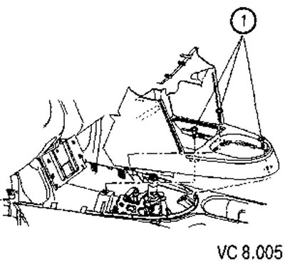 Odkręcić trzy śruby (1) (1,5 Nm).