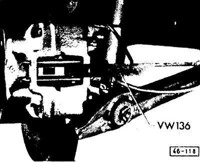 The thickness of the disc brake friction linings can be checked with the wheel installed using a…