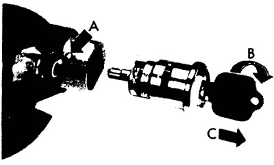 If it is necessary to replace the ignition switch (included):