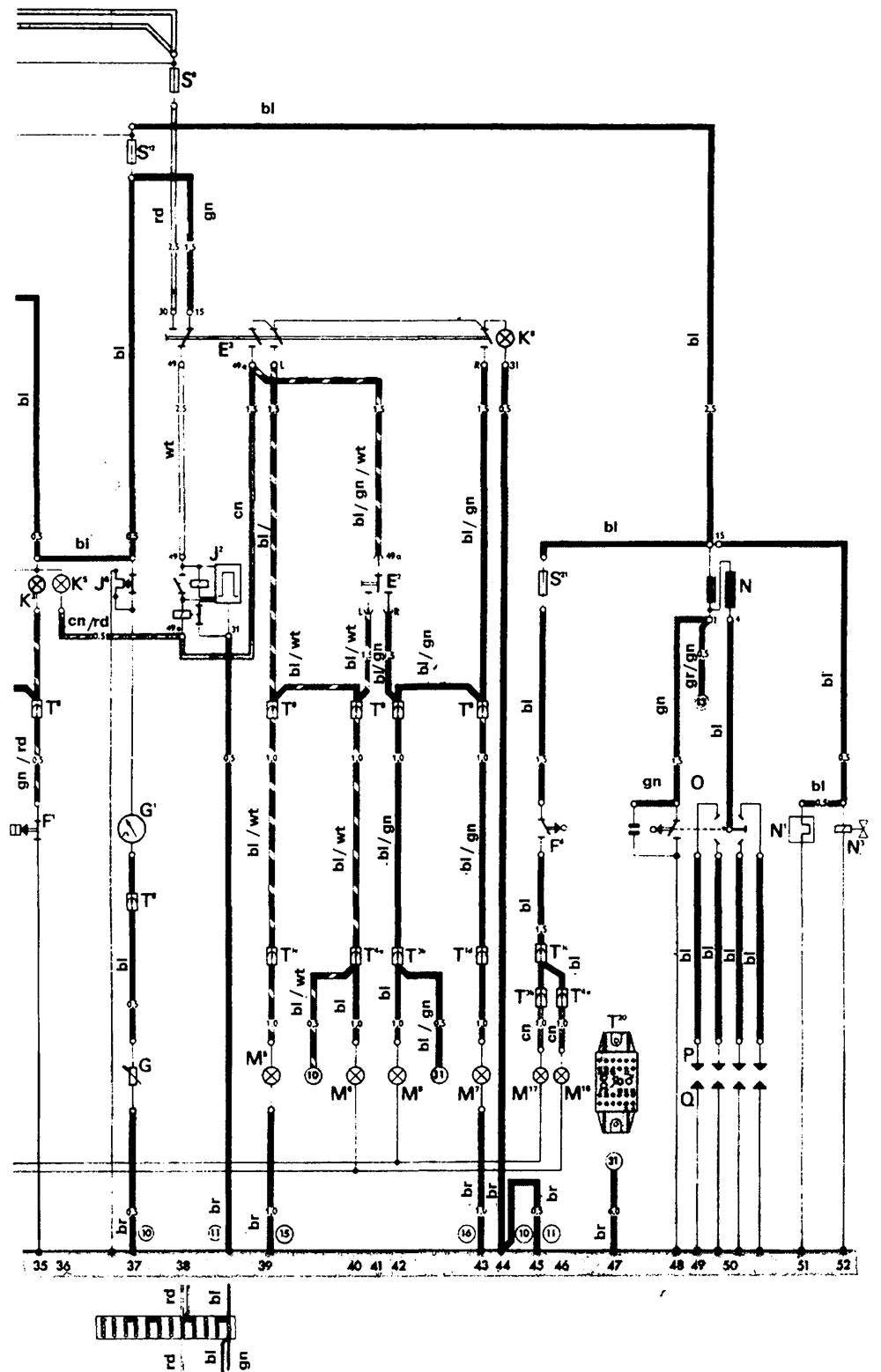 Electrical diagram of the Kafer 1303 car, produced since August 1974.