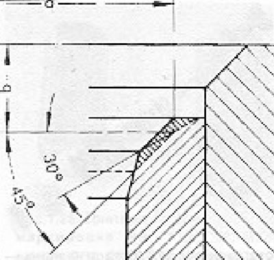 1.22. ábra. A szívószelep-ülék újravágásának rajza: a = 36,5 mm (maximális átmérő); b = 3,5 mm…