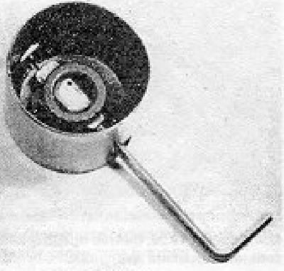 Photo 20.4B. Valve clearance adjustment screw and Allen key inserted into the tappet.