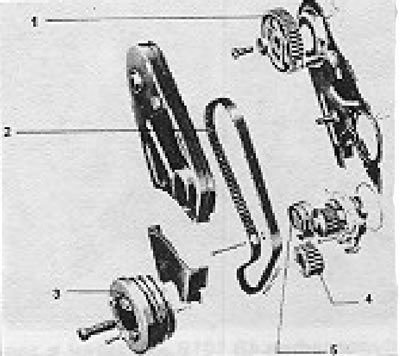 Рис. 13.5. Детали механизма газораспределения - модели выпуска после 1984 г.: 1 - Звездочка…