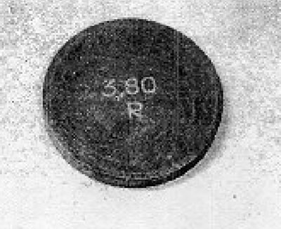 Фотографија 4Б.157. Подлошка за подешавање зазора вентила: 3,80 = 3,80 мм.
