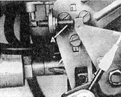 Figure 13.40. Adjusting the throttle valve of chamber 2 (2B6 carburetor) (Section 6B): A -…