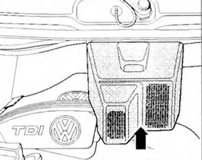 Рис. 1.4. Отсоедините крышку (стрелки) и снимите, переместив ее вперед.
