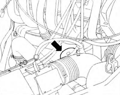 Figura 1.9c. Amplasarea filtrului de ulei pentru motoarele AHD, ANJ, ARA, BBE, BBF.
