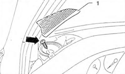 Figure 9.14. Remove panel 1 and unscrew the screw (arrow).