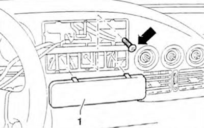 Figure 10.31. Remove cover 1 of the switches and unscrew the screw (arrow).