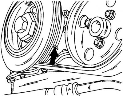Рис. 97. Установка поршня первого цилиндра в положение ВМТ