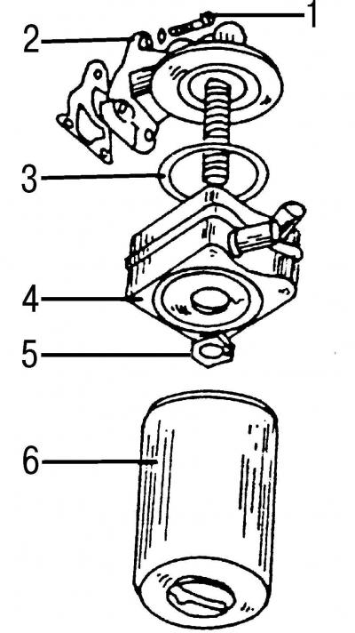 Рис. 177. Детали масляного насоса 2,0-литрового двигателя: 1 - болт, 25 Н·м; 2 - основание…