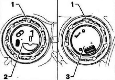 Монтажна позиция на фланците на блока за подаване на гориво и датчика за ниво на гориво 2 «G169»