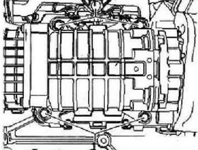 Выкрутить винты крепления «1» компрессора и снять компрессор вместе с глушителем всасываемого…