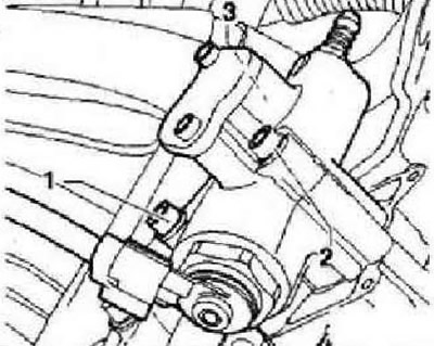 Равномерно выкрутить крепежные болты «1», «2» и «3».