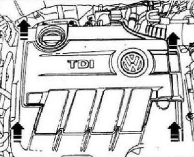 Где находится номер двигателя тигуан 1.4 Volkswagen Tiguan 2007-2015: Removing and installing the engine cover (Power uni