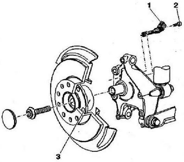 Снятие и установка компонентов системы ABS задней оси (передний привод)