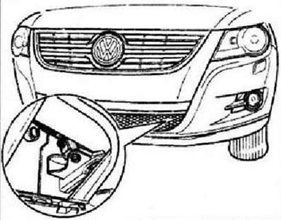 Как снять датчик наружной температуры Volkswagen Tiguan 2007-2015: Датчик наружной температуры (Электрооборудование / 