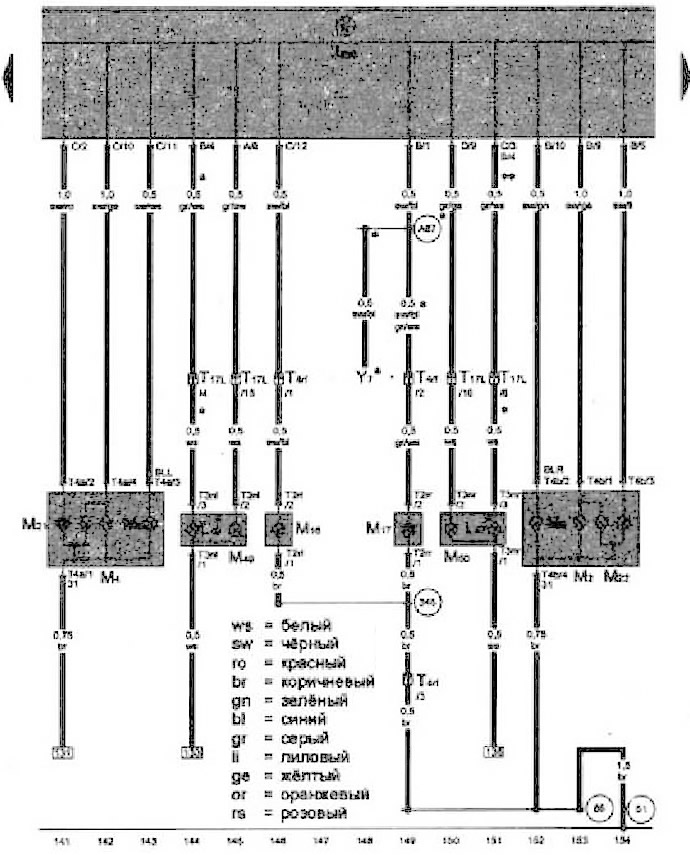 Задние указатели поворота, левый и правый стоп-сигналы, фонари заднего хода, задние габаритные огни…