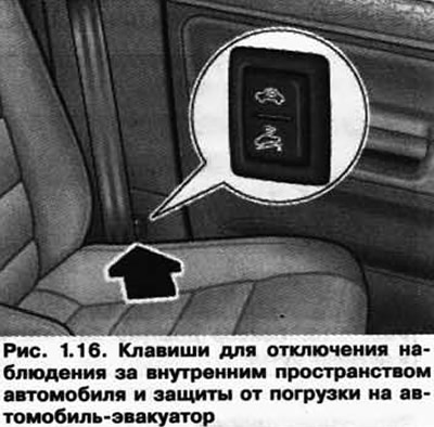 Наблюдение над внутренним пространством автомобиля и защита от погрузки на автомобиль-эвакуатор.
