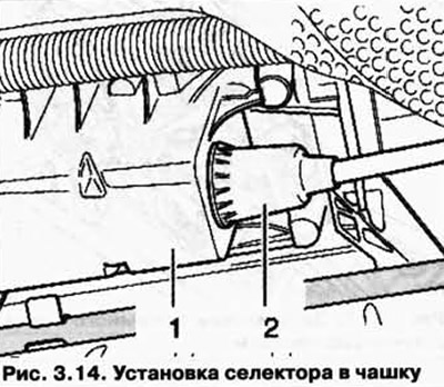 Прижмите колпачок 2 всей поверхностью к чашке опоры (рис. 3.14).