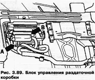 1 - блок управления раздаточной коробки; 2 - орган управления раздаточной коробкой; 3 -…