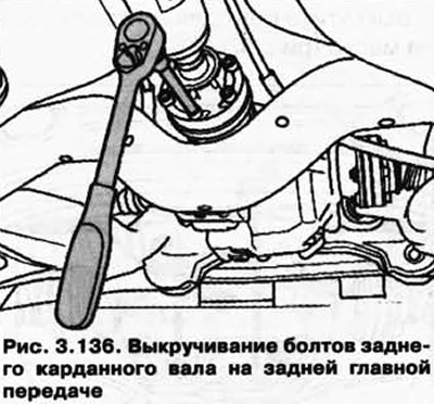 Снятие карданного вала touareg
