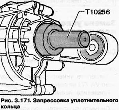 Запрессуйте новое уплотнительное кольцо до упора (рис. 3.171).