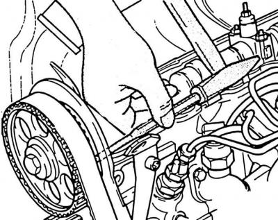 6. Отстранете дорника на зъбното колело на горивната помпа.