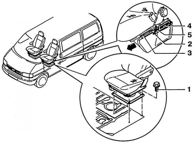 Как снять дверь фольксваген т4 Volkswagen Transporter 1990-2003: Front seat - removal and installation (Body / 