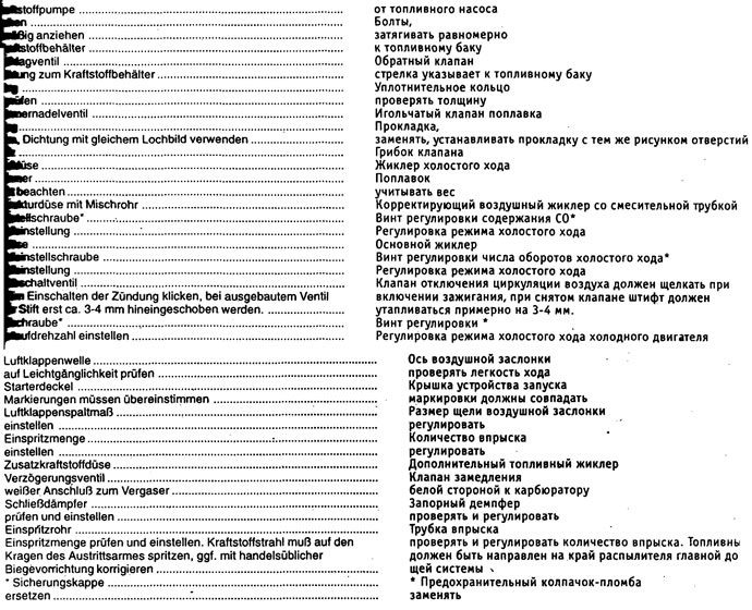 Указание: Все шарниры карбюратора смазывать сернисто-молибденовой смазкой.
