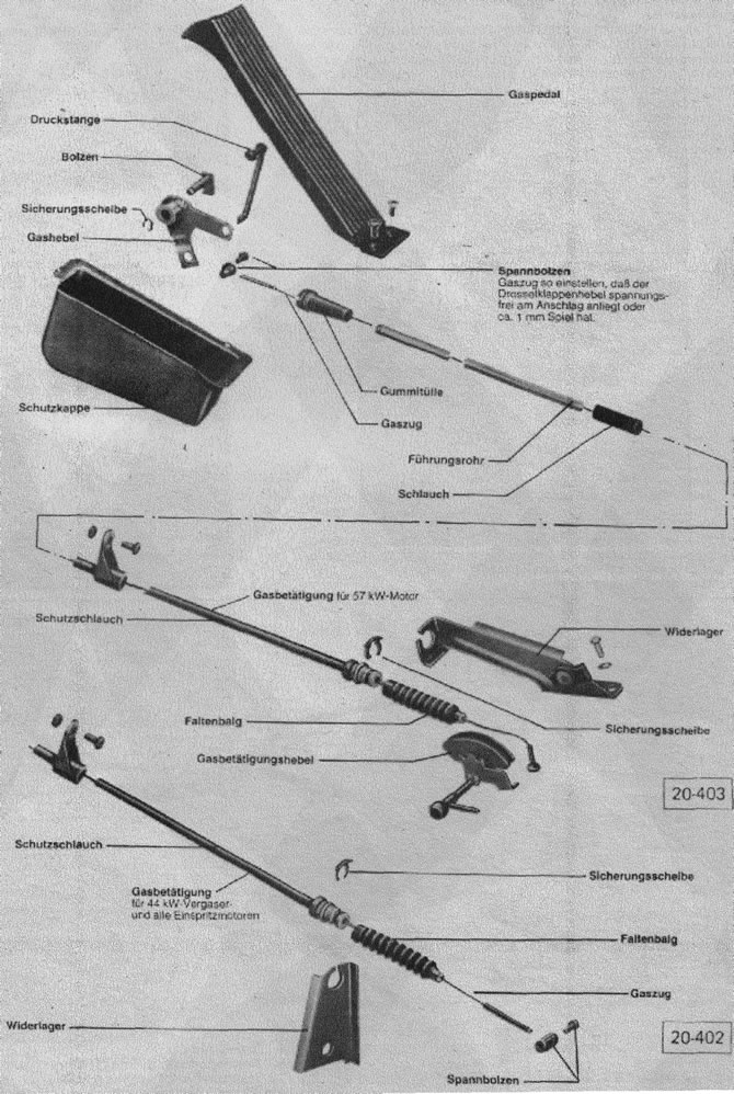 Тросовый привод газа