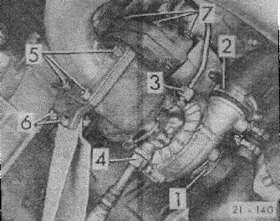 Внимание! Ослабление этих болтов важно для облегчения демонтажа и установки нагнетателя.